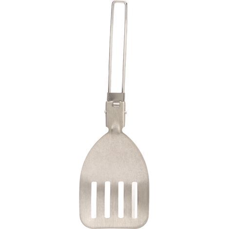 Klappbarer Edelstahlspatel mit Verriegelungsmechanismus, leichter und tragbarer Klappspatel für Speisen, ideal zum Campen und Kochen im Freien (1/5)