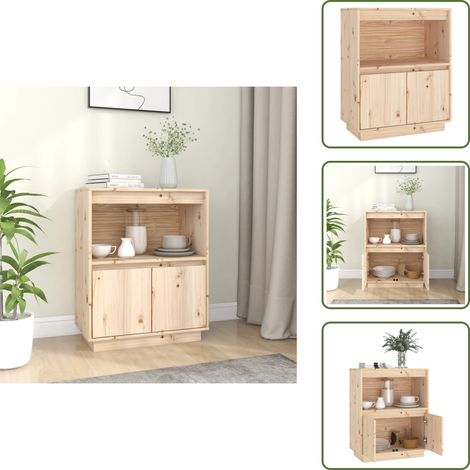Buffet 60x34x75 cm Bois massif de pin - Buffet - Meuble De Rangement - Commode - Bois Massif - Pin