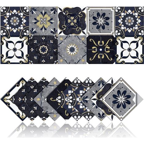 20 pegatinas autoadhesivas para azulejos de cocina y baño, de PVC impermeable para decoración de paredes (15x15cm) (1/5)