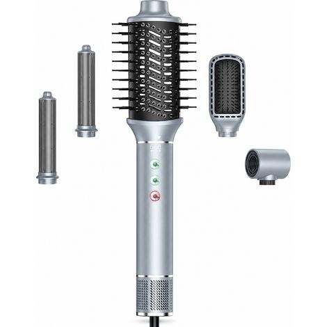 Brosse soufflante 5-en-1 avec ions négatifs, sèche-cheveux et boucleur, grise, 240 V, prise britannique (1/5)