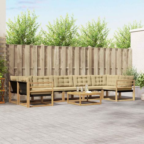 vidaXL Outdoor-Sofagarnitur 8 pcs Weiß und Beige 79 x 79 x 37 cm (1/5)