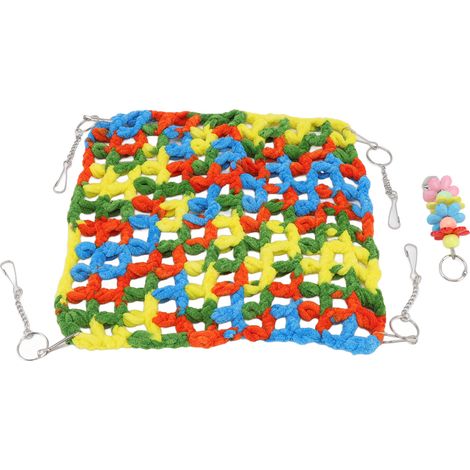 Lit suspendu pour hamster, hamac-balançoire tissé à la main pour petits animaux (chinchilla, rat, gerbille, planeur de sucre), 25 x 25 cm / 9,8 x 9,8 pouces (1/5)