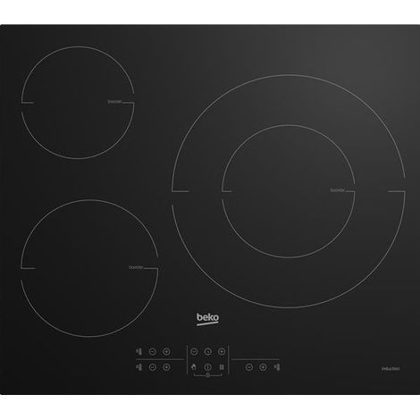 Beko – Plaque induction 3 zones 58cm – Puissance 7200W – Fonction Boost – Détection de casserole – Commande tactile (1/2)