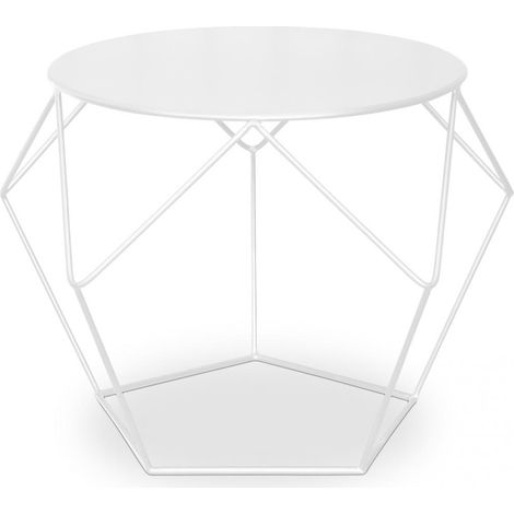 Table d'appoint - Design industriel - Métal - Diamond Blanc