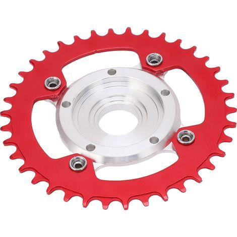 38-Zahn-Kettenblatt (104 mm Lochkreis) und Adapter für E-Bikes, Umbausatz aus Aluminiumlegierung für Tongsheng-Mittelmotoren, rot (1/5)