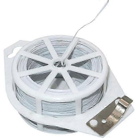 Corde de jardin blanche flexible de 100 mètres de long, attache torsadée pour plantes, avec pince coupante, fil recouvert de plastique. (1/5)