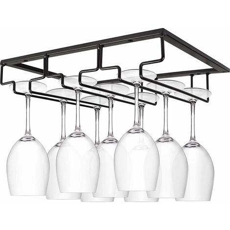 Support porte-verres à vin 3 rangs en acier inoxydable, décoration de table pour bar et cuisine, noir – DELKEVIC