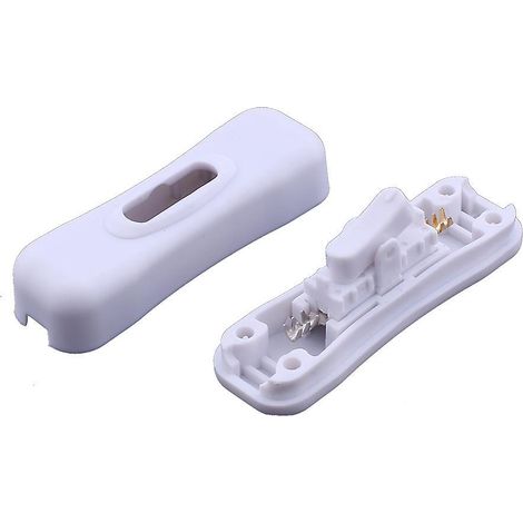 blanc-lampe Interrupteur, 2a/250v Cordon Interrupteur, 2 Ou 3 Curs Interrupteur Cordon En Ligne Pour Petit Appareil Ou Lampe (1/3)