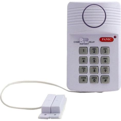 Alarme de porte/fenêtre, alarme de porte sans fil puissante avec clavier de sécurité à code PIN pour la maison, le bureau, le garage (1/5)