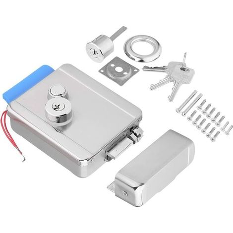 Serrure électrique de sécurité pour porte – Acier inoxydable – Déverrouillage manuel à clé – Verrouillage automatique (1/5)