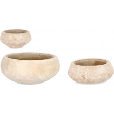 Set 3 PortaVaso Minh Ciotola Terracotta per uso esterno. -Beige Chiaro (1/3)