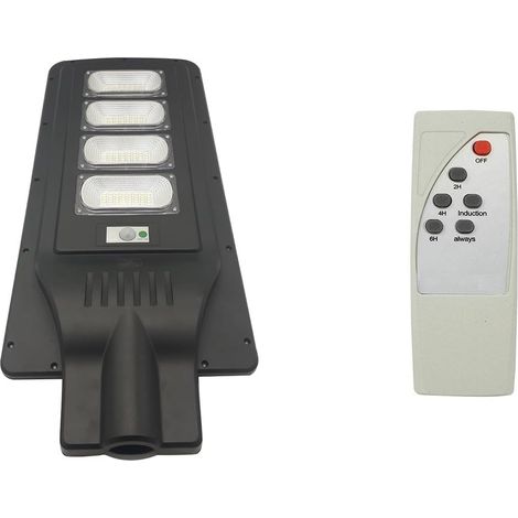 Lampione Stradale Faro A Led 120W Con Pannello Solare Crepuscolare E Telecomando
