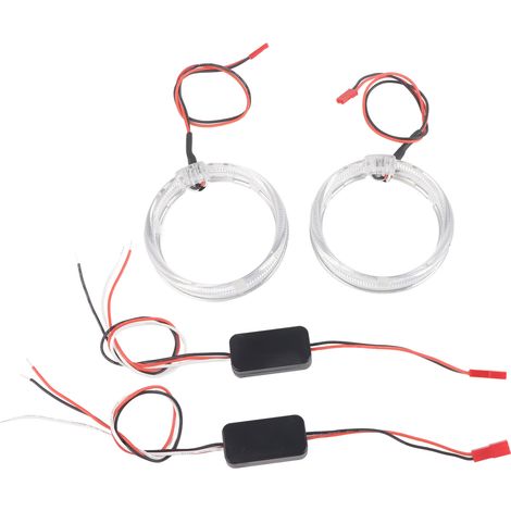 Set mit 2 LED-Angel-Eyes-Lichtringen für Autoscheinwerfer, Tagfahrlicht, 9–36 V, lila (1/3)