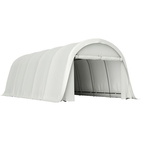 Garage voiture extérieur, UV50+, cadre zincé, 3,6x7,2 m, crème, protège votre véhicule.
