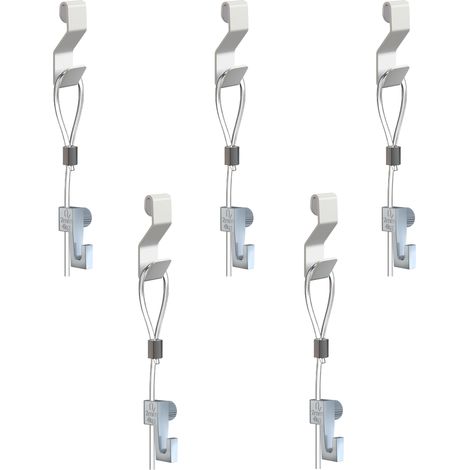 Pack de 5 kit d'accrochages tableaux Artiteq - suspension sur grilles, panneaux, cloisons - Max 4kg (1/5)