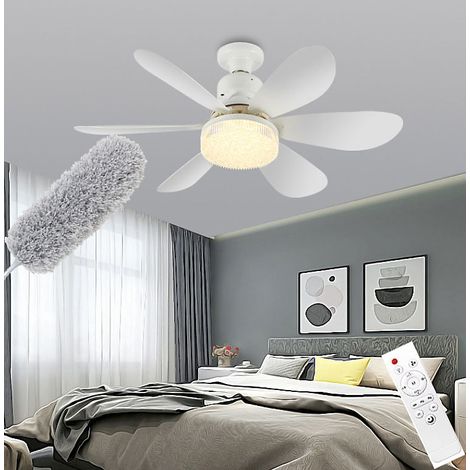 Ventilateur de plafond à visser E27 avec télécommande, 52 cm, 40 W, éclairage LED, idéal pour le salon et la cuisine. (1/5)