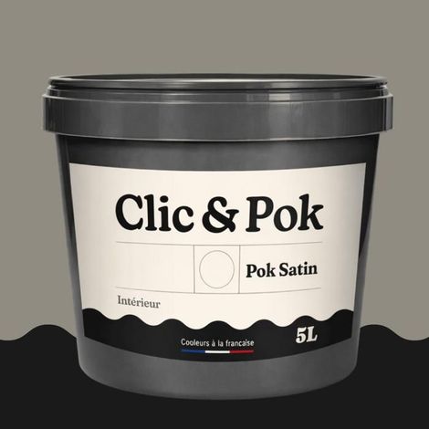 Peinture - POK - SATIN - Taupe Grisée - 5L - Satiné - Lessivable