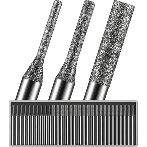 Set mit 10 Hartmetall-Rotationsfeilen, kompatibel mit Rotationswerkzeugen, Schaftdurchmesser: 3 mm, Schneiddurchmesser: 6 mm