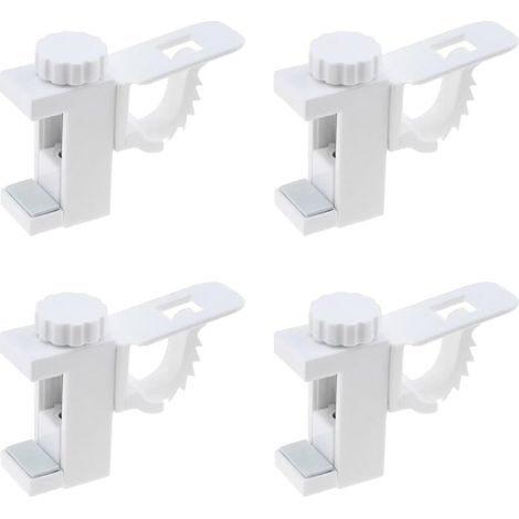4 Pièces Support de Support de Pince Porte-Rideaux,Barre Transversale Réglable Tringle à Rideaux Stockage De Serviette Crochet (1/5)