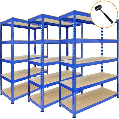 3 x Q-Rax Blue Metal Racking Units 90 x 50 x 180cm (1/5)