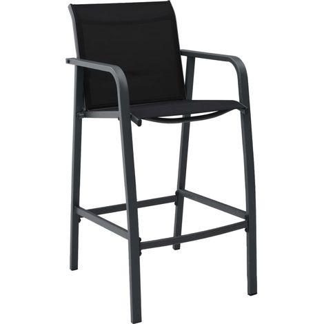 Set de 1 Table et 4 Tabourets de bar de jardin, Ensemble Table et Chaises Noir OIB7898E (1/5)