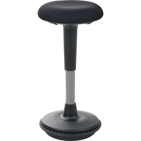 Taburete oscilante de oficina de tela con estructura metálica altura ajustable asiento ergonómico negro Estell