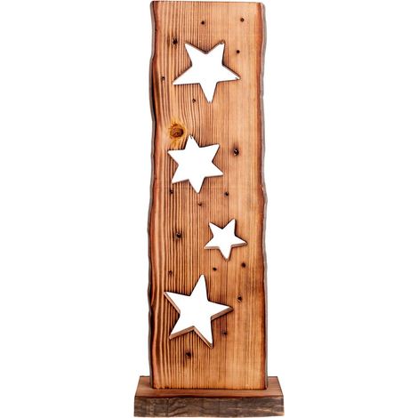 Luminaire de Noël LED en Bois de Pin Lune et Étoiles IP44 Extérieur Intérieur 60 cm - PANGIVO (1/5)