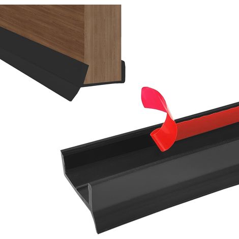 Joints d'étanchéité Autocollant pour Plinthe pour 15/16/17/18 mm d'épaisseur de Plinthe Bois avec Lèvre d'étanchéité Profilé d'étanchéité pour Plinthes de Cuisine Noir - 3M (1/5)