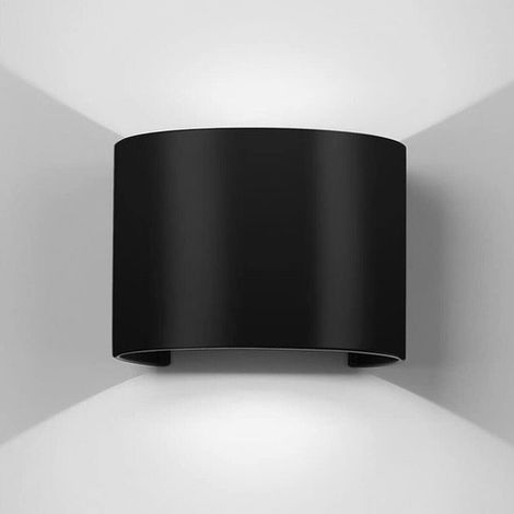 APPLIQUE LED COB LAMPADA PARETE 20W OVALE NERO FREDDO INTERNO ESTERNO 19 (1/4)