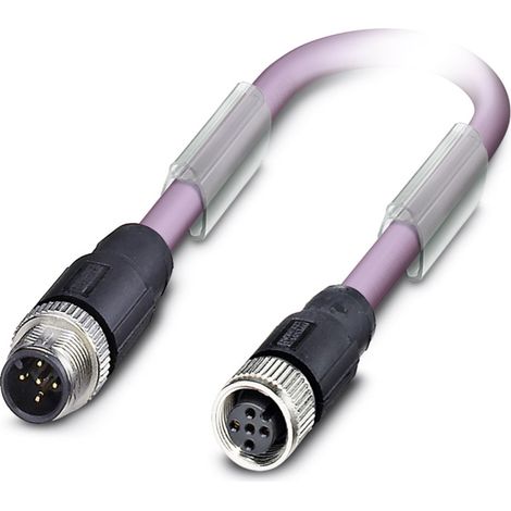 Phoenix Contact 1507544 Sensor-/Aktor-Datensteckverbinder, konfektioniert M12 Stecker, gerade, Buchs