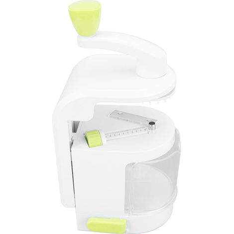 Gemüsespiralschneider, multifunktionaler Gemüseschneider, 4 in 1, rotierende Klingen, manueller Zerkleinerer mit starkem Saugnapf (1/5)