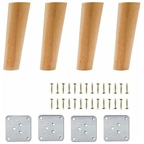 ensemble4Un pied de meuble en bois15Pieds de canapé et de table basse remplaçables, d'une longueur de quelques centimètres, convenant aux lits, armoires et meubles, avec accessoires. (1/5)