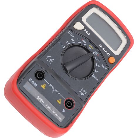 Multimètre numérique CC/CA, voltmètre, écran LCD rétroéclairé, testeur de tension électrique, plage de 200 mV à 600 V (1/5)