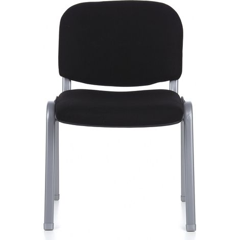 Chaise visiteur / chaise de conférence XT 600 lot de 4, argent / noir hjh OFFICE