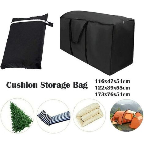royaluxe - Sac de Rangement pour Coussin de Jardin,210D Oxford Tissu,Housses de Coussin d'Extérieur,Sac de Transport Hydrofuge pour Coussins avec Poignée (122x39x55cm) (1/4)