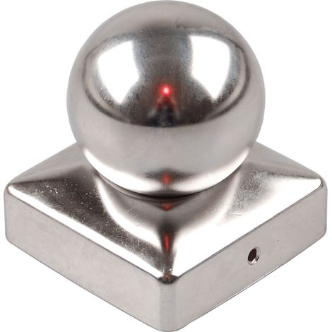 Pfostenkappe Edelstahl 101 mm Kugel Abdeckkappe für Pfosten 10 x 10 cm
