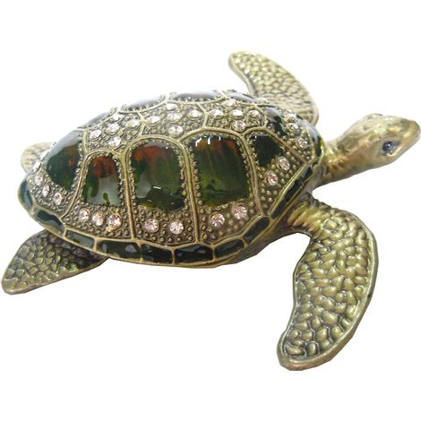 Signes Grimalt Turtle Miniatures Schmuckkästchen  Braune Schmuckschatulle 3x9x9cm - Elegante und funktionale Schildkröten-Schmuckschatulle für Ihren Lieblingsschmuck