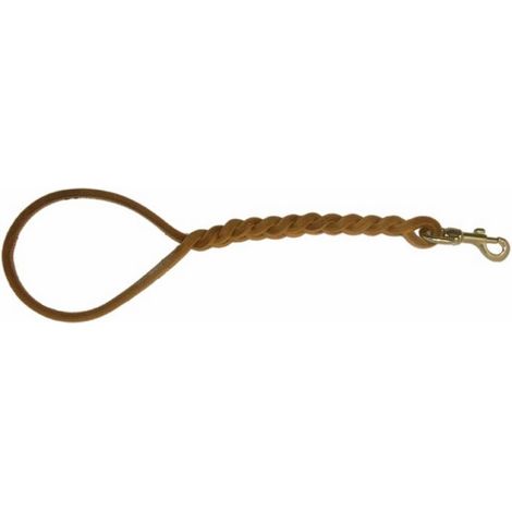 GUINZAGLIO CANE CUOIO INTRECCIATO CON MOLLA 50CM (1/2)
