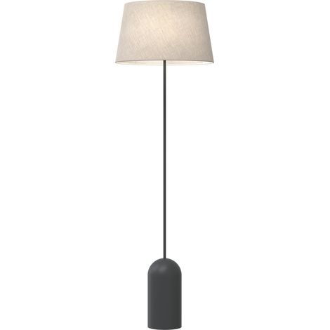 Piantana 1 Luce Pearl Paralume In Tessuto Beige Con Base In Acciaio Nero (1/5)