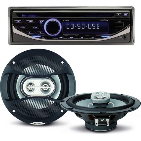 Pack sono voiture Autoradio RCD123 4X75W + 2 haut parleurs 16,5cm 120W