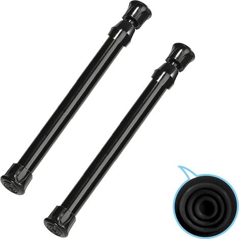 Lot de 2 petites tringles de tension de 17,8 cm à 11 tringles à rideaux de largeur extensible à ressort pour ustensiles de cuisine, placards et armoires, s'adaptent dans les espaces pour rester place (1/5)
