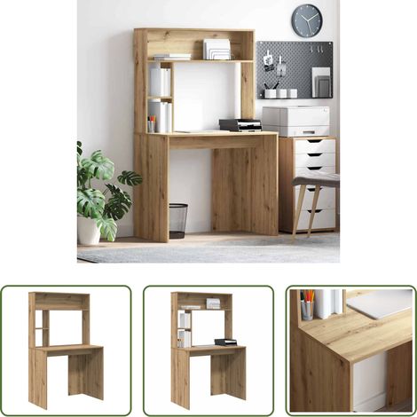 vidaXL Bureau à domicile - Bureau Chêne artisanal 91 x 50 x 149 cm Bois d'ingénierie (1/5)