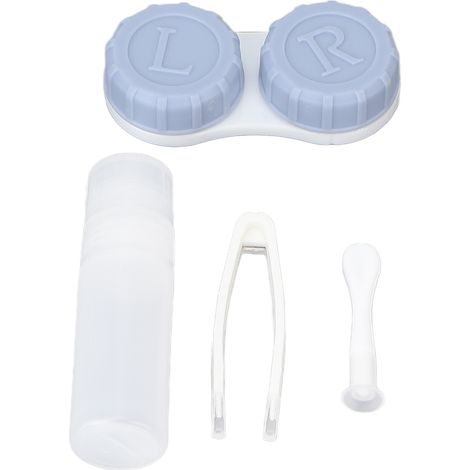 Étui de voyage pour lentilles de contact avec solution nettoyante, bleu - unisexe (1/5)