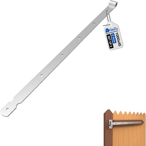 Lot de 2 Charnières de portail 1000 mm – Galvanoplastie – Penture bout droit – Pentures lourdes avec gonds sur platine – Fixation robuste pour portails et structures bois – GeZu Impex (1/5)