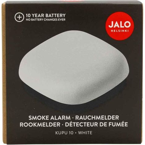 JALO KUPU 10 DETECTOR DE HUMO ÓPTICO PARA CASA - BATERÍA DE LITIO DE 10 AÑOS - DISEÑO ESCANDINAVO - BLANCO