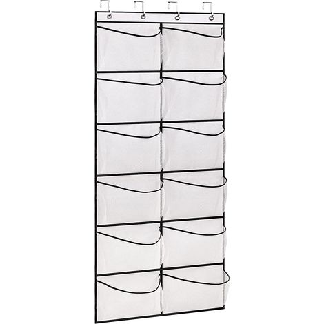 Porte-Chaussures Pour Porte - 12 Poches Maille - Crochets Métalliques - Organiseur d'Intérieur - 1 Pièce (1/5)