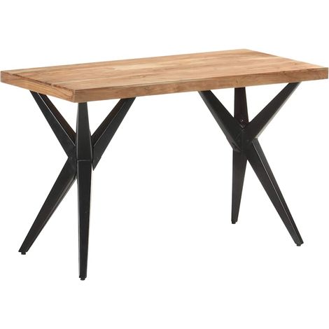 vidaXL Mesa de comedor de madera maciza de acacia 120x60x76 cm (1/5)