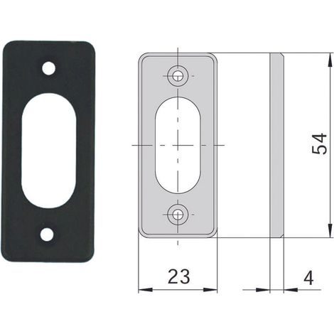 Bocchetta in nylon nero per cilindri ovali 06027 01 - mm.23x54, spessore mm.4 (06027010)