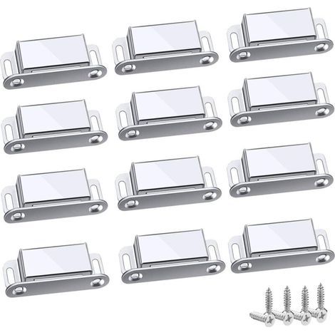 Magnetverschlüsse, 12 Stück, stark und robust, bis zu 6 kg, für Schubladen, Duschtüren, Kleiderschränke, Schränke, Möbel (45 mm - 12 Stück) (1/4)