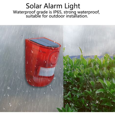 Lampe d'alarme solaire N911, lampe antivol solaire pour fermes, lampe d'alarme sonore et lumineuse à énergie solaire avec détection de présence humaine. (1/5)